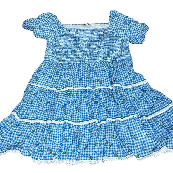 JessaKae women’s 6x blueberry muffin tiered gingham maxi dress smocked - Picture 2 of 7